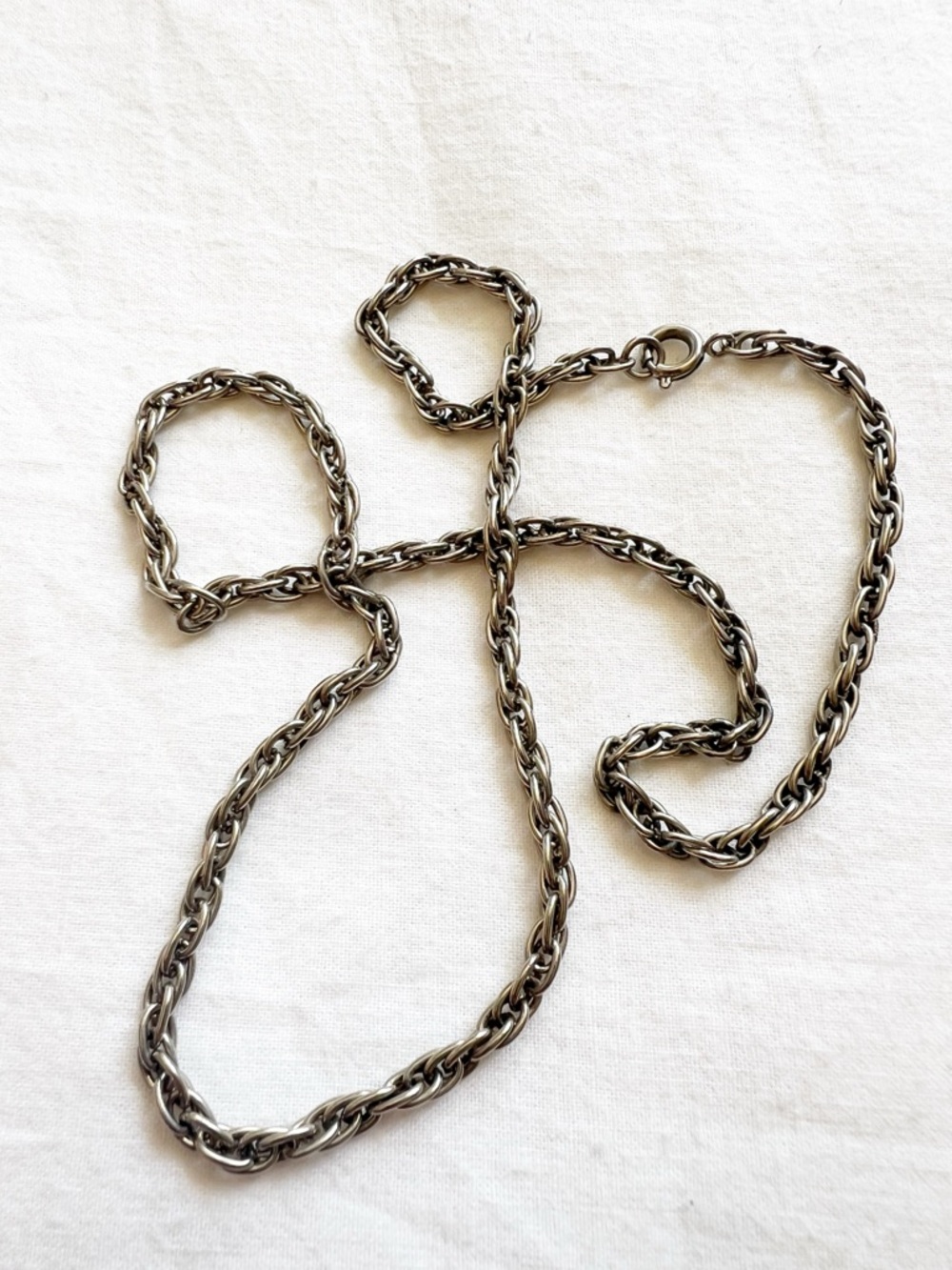 Vintage Sterling Silver Cable Link Chain Necklace